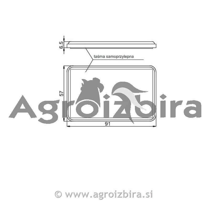 ODSEVNIK BELI SAMOLEPILNI 91X57
