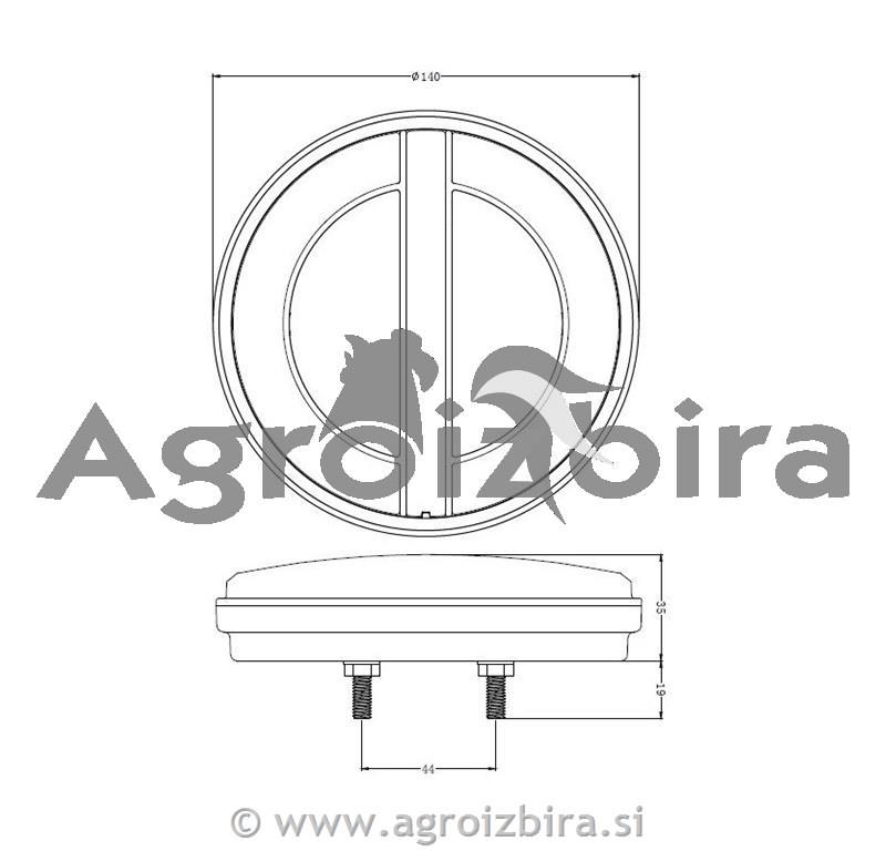 STOP SVETILKA LED OKROGLA DESNA 12V/24V