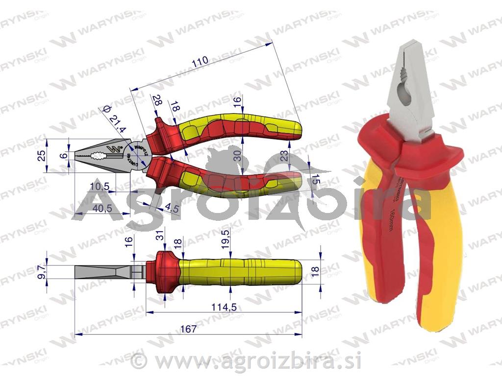 KLEŠČE KOMBINIRKE IZOLIRANE 160mm