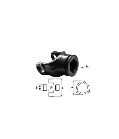 PRIKLJUČEK KARDANA NOTRANJI T2 (križ 23.8x61.3) zunanja cev 43.5
