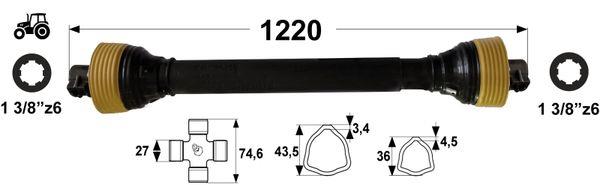 KARDAN PRILJUČKA DIREKTNI l=1220