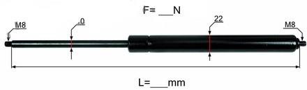 PLINSKI AMORTIZER L=304 F=100N M6