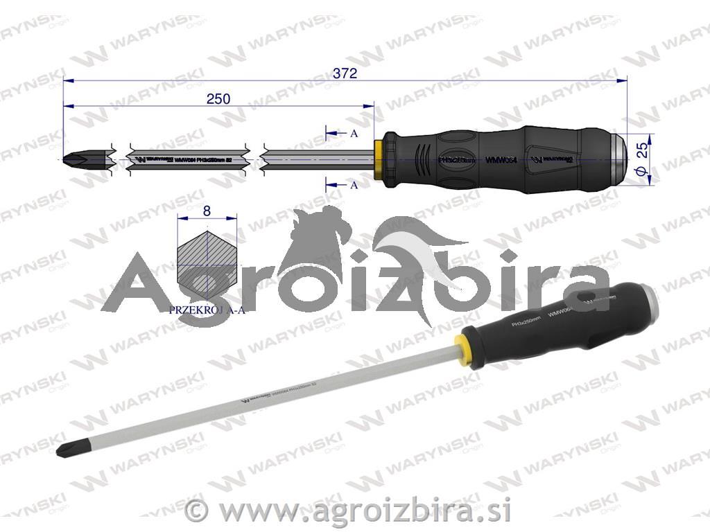 IZVIJAČ KRIŽNI L=250mm PH3