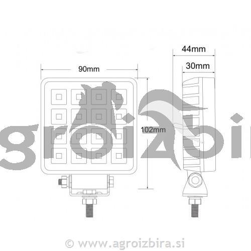 LED ŽAROMET kvadratni S STIKALOM 2400lm