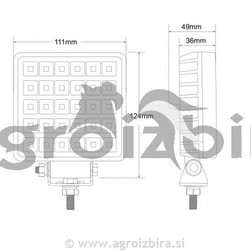 LED ŽAROMET kvadratni S STIKALOM 1800lm