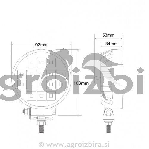 LED ŽAROMET okrogli S STIKALOM 2400lm