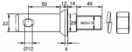 SORNIK PLUGA fi=22/28 L=140 M22x1.5