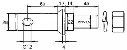 SORNIK PLUGA fi=28/22 L=150 M22x1.5