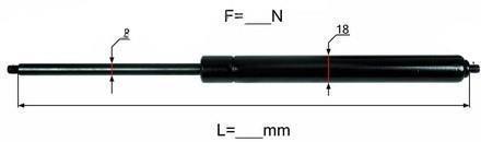 PLINSKI AMORTIZER L=255 F=250N