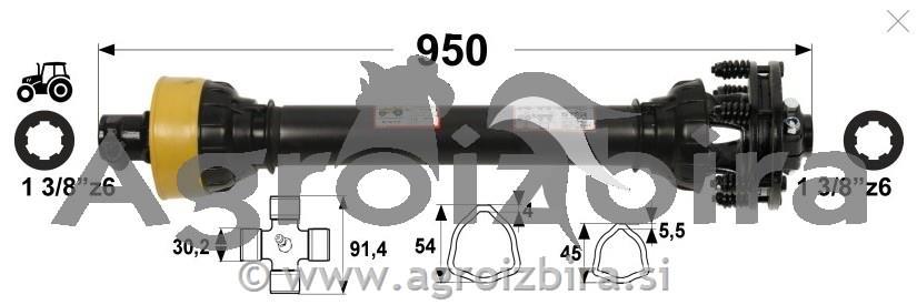 KARDAN FREZE S SKLOPKO( 2XLAM)1200NM