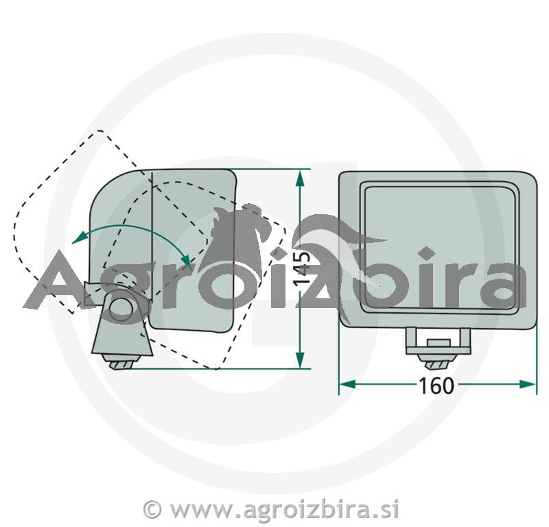DELOVNI ŽAROMET 12V55W/H3 130 x 80