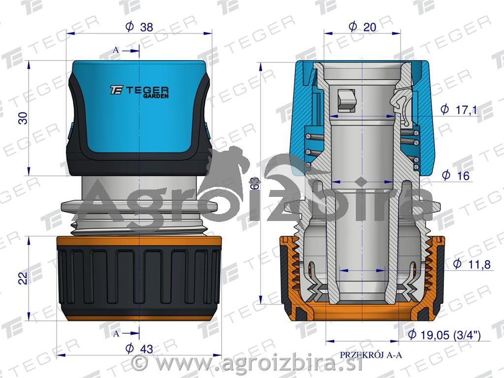 PRIKLJUČEK ZA CEV 3/4''