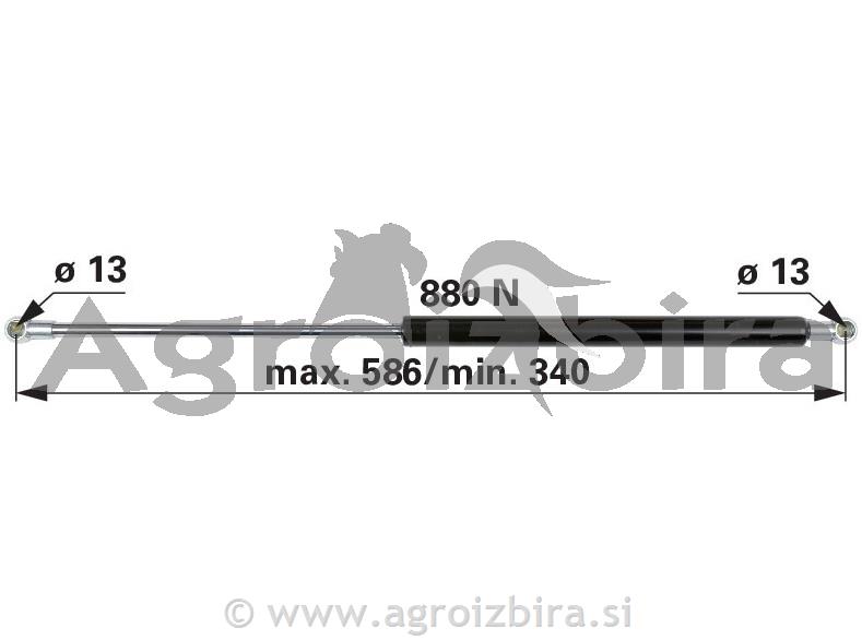 PLINSKI AMORTIZER L=585 F=880N CASE