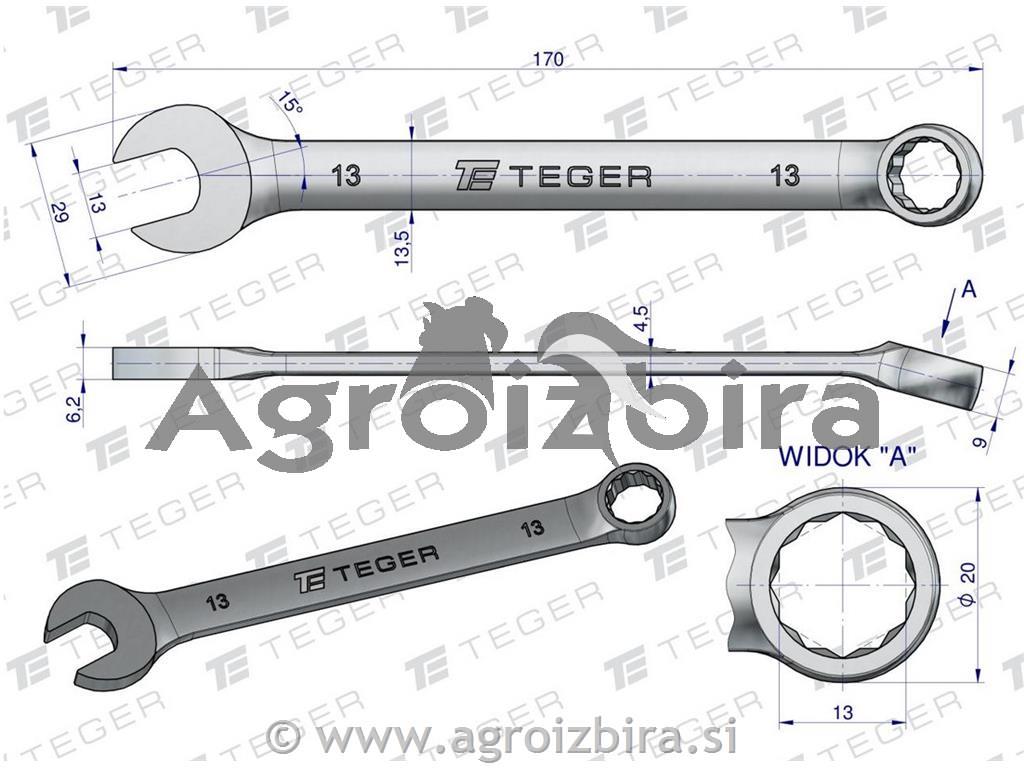 KLJUČ VILIČASTO OBROČNI 13MM