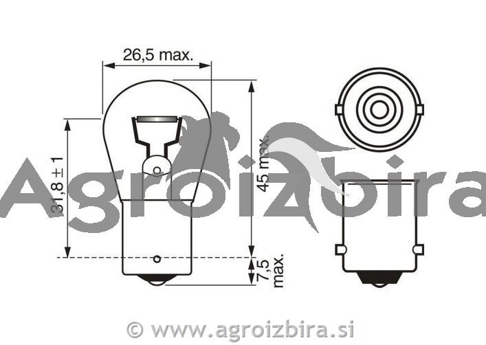 ŽARNICA PY21W 12V 21W BAU15s ORANŽNA