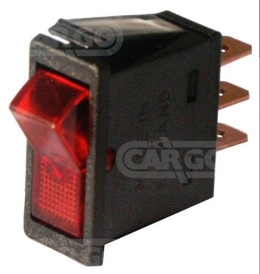 STIKALO Z LUČKO 12V16amp 28.5X11.5 RDEČA