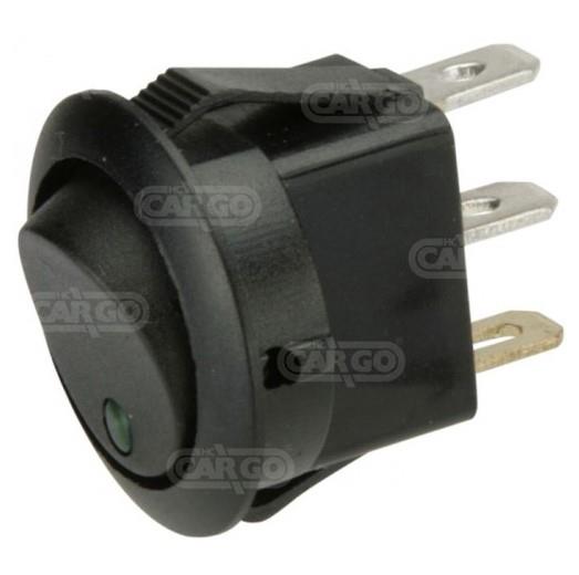 Stikalo z lučko 12V 20Amp 3 kont. On/Off z LED lučko (Zelena)