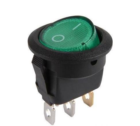STIKALO Z LUČKO ZELENA 12V20AMP 3kontakt