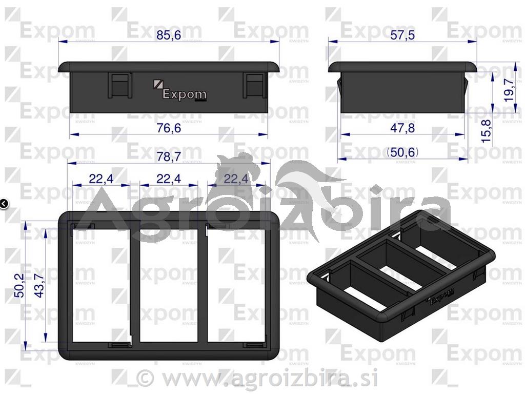 NOSILEC STIKAL 78X48,2mm ZA 3 STIKALA