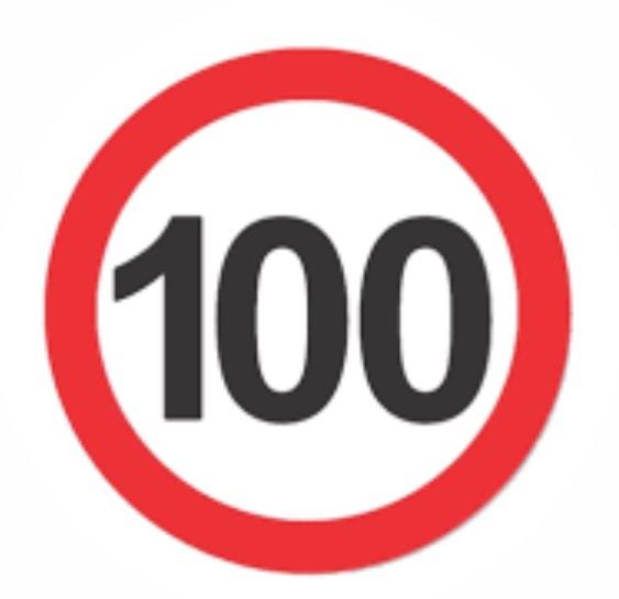 NALEPKA OMEJITVE HITROSTI "100"