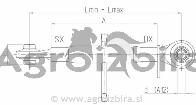 TOPLING ROČICA 25-25 L=520-770 mm