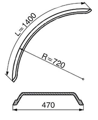 BLATNIK PVC A=470mm R=720mm L=1400mm