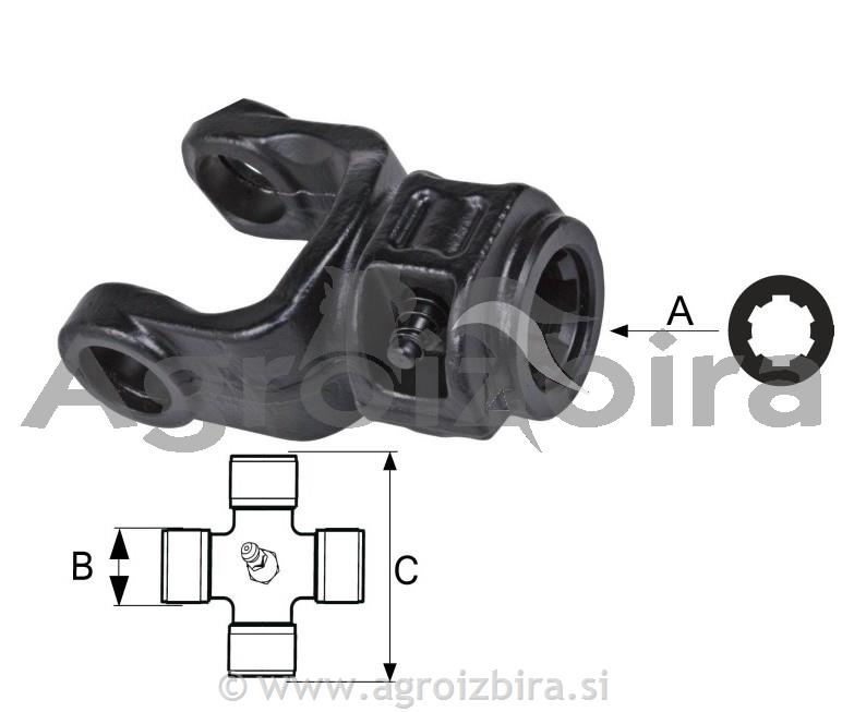 PRIKLJUČEK KARDANA ZUNANJI T45 1 3/8"z=6
