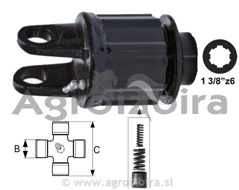PRIKLJUČEK KARDANA S SKLOPKO 900NM 1/8