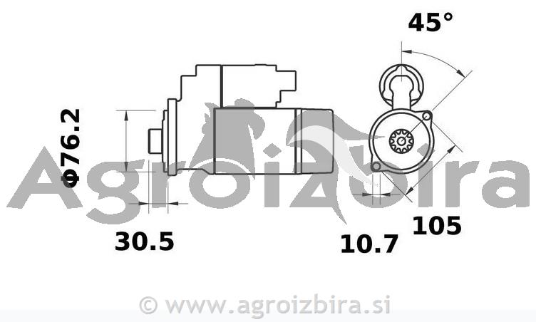 ZAGANJAČ ISKRA MAHLE MS98 12V 2.0KW
