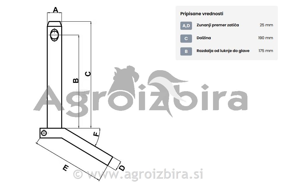 SORNIK Z ROČAJEM IN VERIGO FI=25 L=190