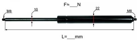 PLINSKI AMORTIZER L=654.5 F=600N M8
