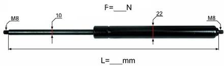 PLINSKI AMORTIZER L=405.5 F=600N M8