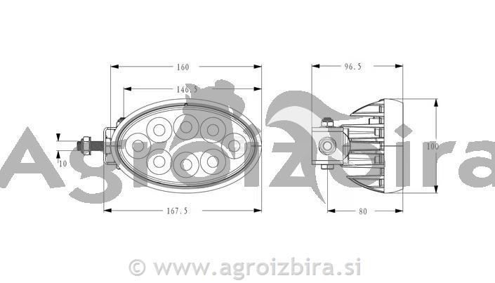 ŽAROMET DELOVNI LED 56W, 5320lm