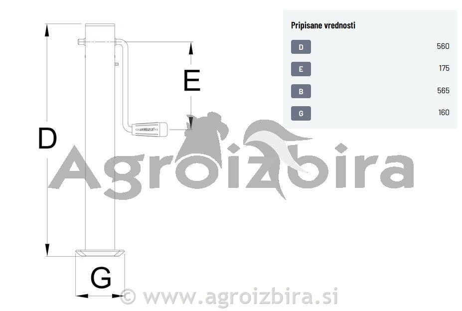 PODPORNA NOGA 60X560mm 800kg
