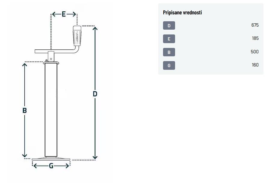 PODPORNA NOGA 70X675 1000KG