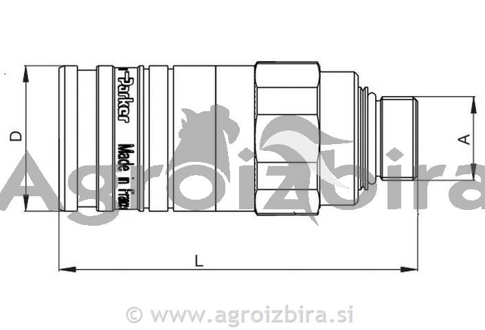 HITRA SPOJKA Ž. DEL DOLGA 22X1,5 MF