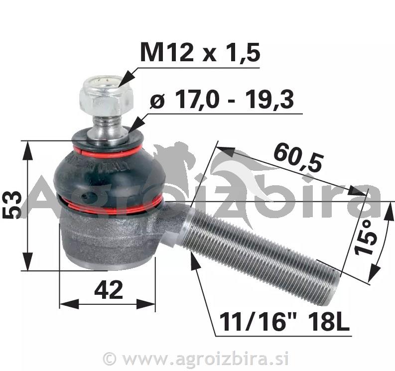 KONČNIK ZL MF135 11/16"x18L K17.2mm