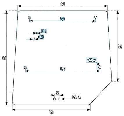 STEKLO KABINE ZADAJ zgoraj MF 4355