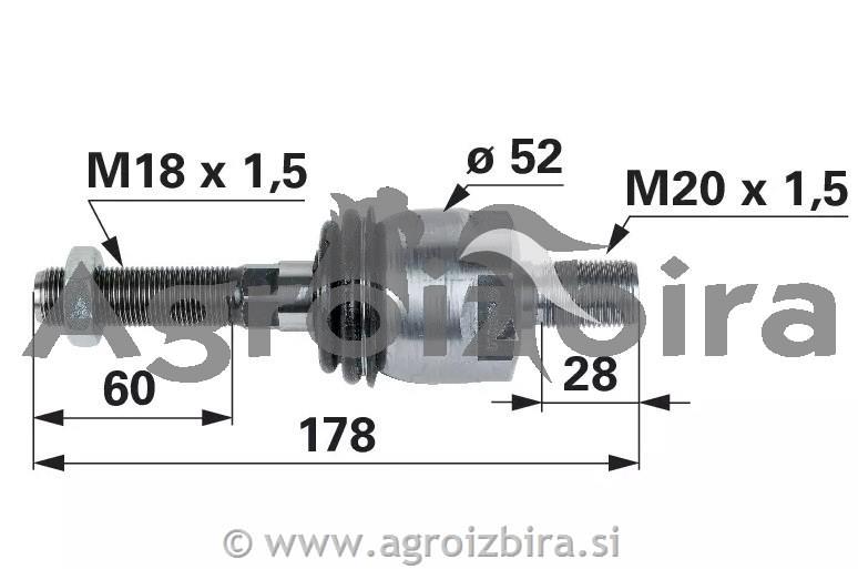 AKSIALNI ZGLOB M20X1,8 X M18X1,5