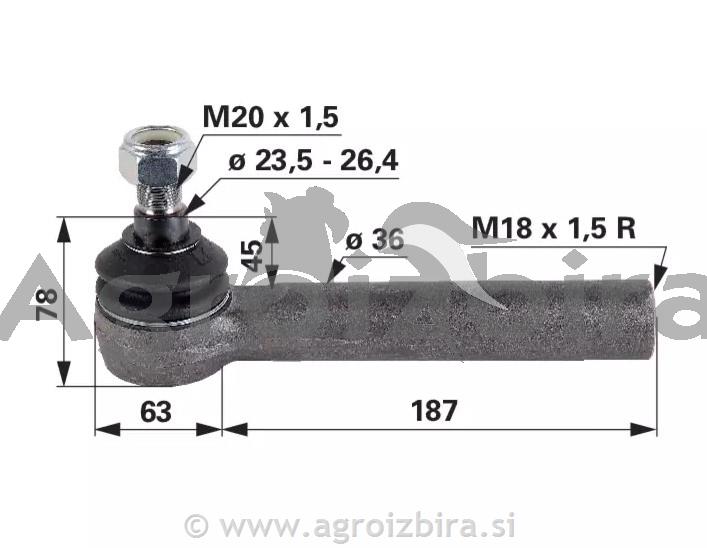 KONČNIK M18 X1.5 K23 MASSEY FERGUSON
