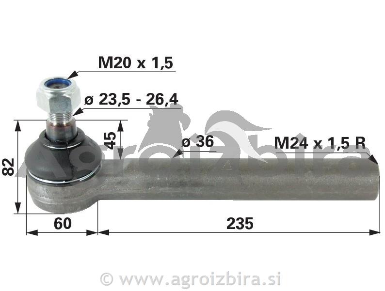 KONČNIK VOLANA NOT. DESNI M24X1.5mmk23.5