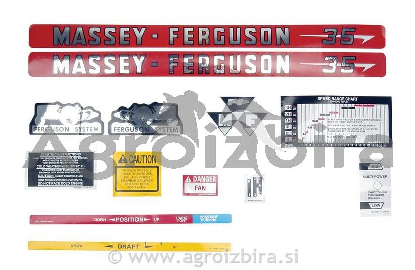 NALEPKA MASSEY FERGUSON 35 SET