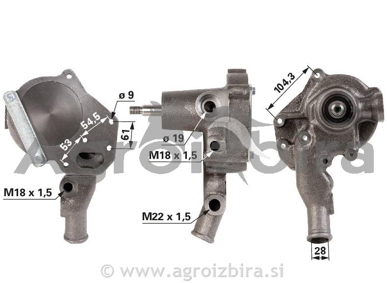 ČRPALKA VODE MF VALTRA FENDT SISU