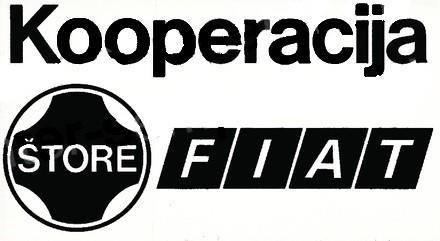 NALEPKA "Kooperacija ŠTORE FIAT" ŠTORE
