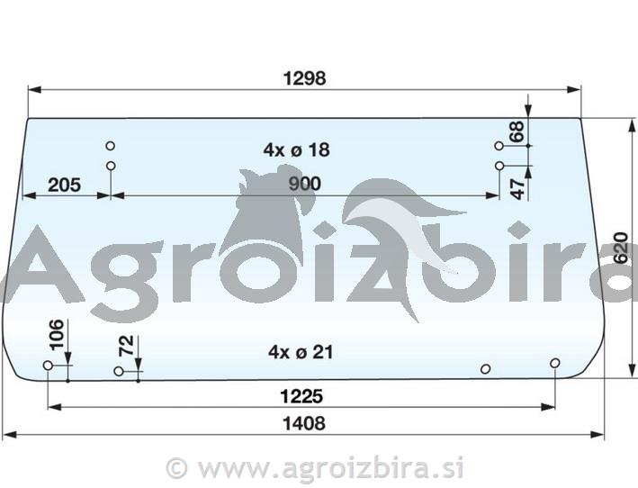 STEKLO KABINE ZADAJ FIAT CS17 ( 8LUKENJ)
