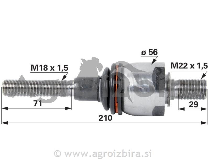 AKSIALNI ZGLOB M18X1.5 / M22X1.5