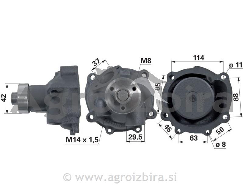 ČRPALKA VODE IVECO FIAT 60.46 - 80.66DT - 85.90 - 110.90