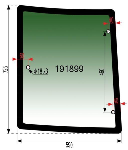 STEKLO K. BOČNO LEVO NH/FIAT/CASE