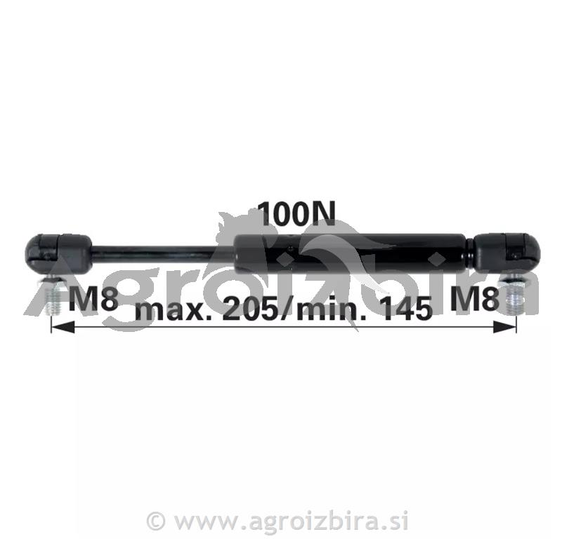 AMORTIZER KABINE L=205 PP - PP F=100N CASE STEYR