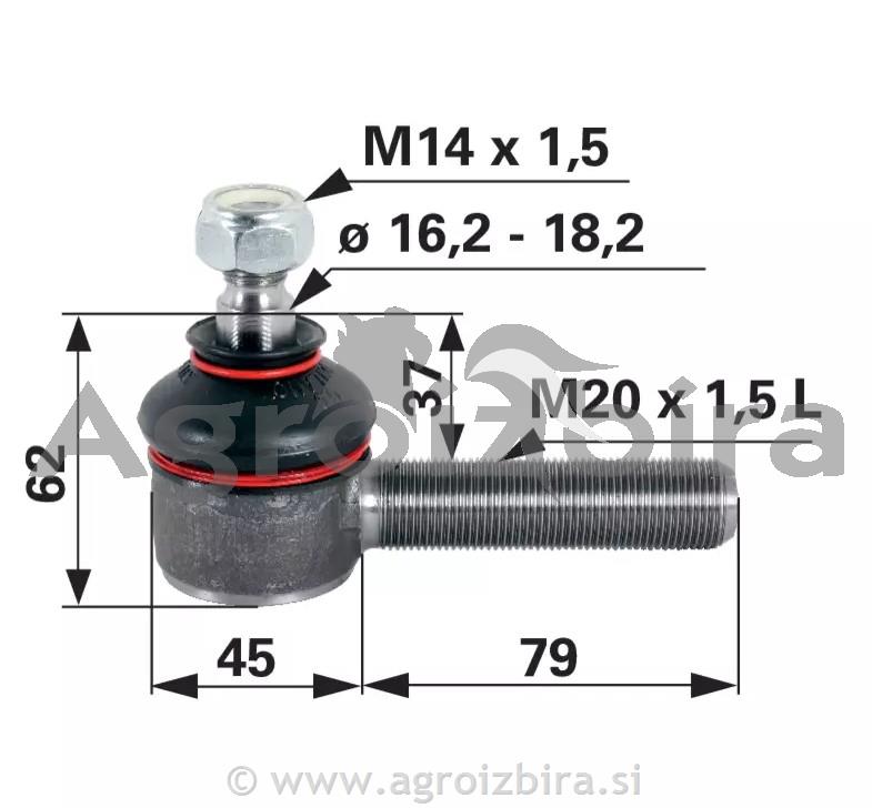 KONČNIK VOLANA M20X1,5 K16,3 ZL STEYR